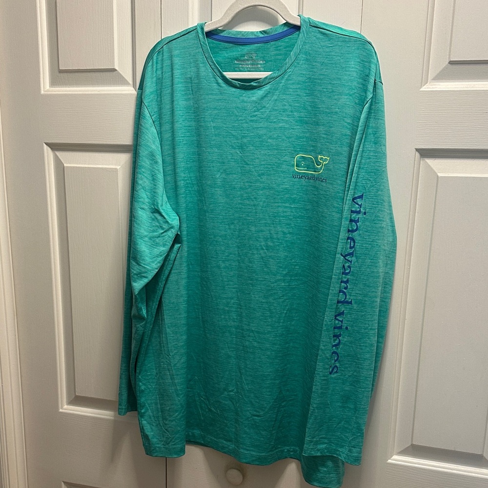 Vineyard Vines Aqua Long Sleeve Tee